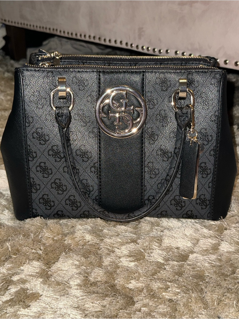 GUESS Black Logo Monogram Purse